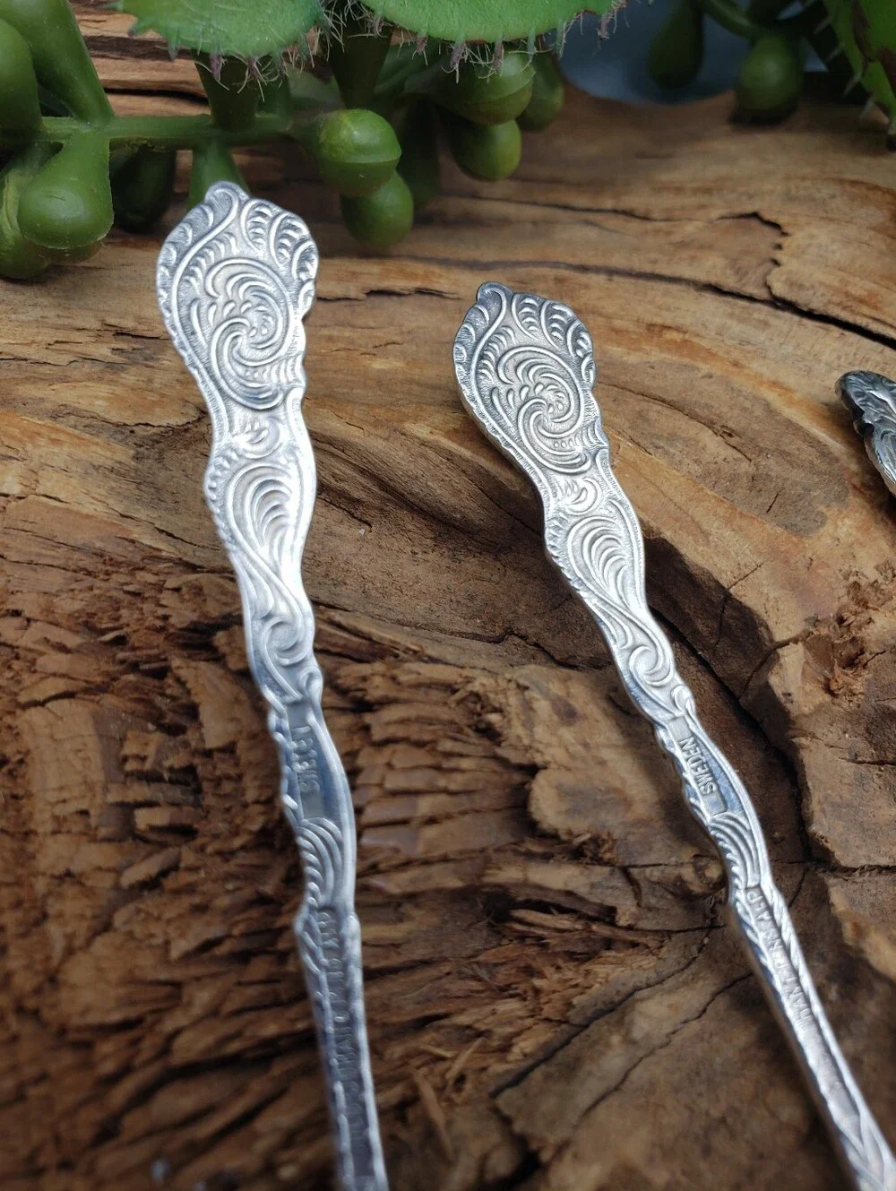 Nils-Johan Vintage Silverplate Demitasse Flatware - Floral Scroll Design 9 Piece